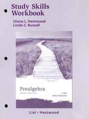 Cover of: Prealgebra Study Skills Workbook by Diana L. Hestwood, Linda C. Russell, Lial Hestwood