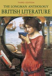 Cover of: Longman Anthology of British Literature, Volume 2, The (3rd Edition) by David Damrosch, Christopher Baswell, Clare Carroll, Kevin J. H. Dettmar, Heather Henderson, Constance Jordan, Peter J. Manning, Anne Howland Schotter, William Chapman Sharpe, Stuart Sherman, Jennifer Wicke, Susan J. Wolfson