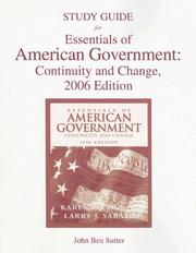 Cover of: Essentials of American Government Study Guide: Continuity and Change
