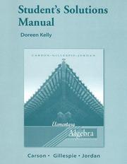 Cover of: Elementary Algebra Student's Solutions Manual