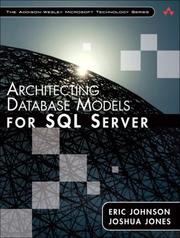 Cover of: Architecting Database Models for SQL Server 2008 (The Addison-Wesley Microsoft Technology Series)