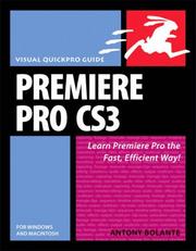 Cover of: Premiere Pro CS3 for Windows and Macintosh: Visual QuickPro Guide (Visual Quickpro Guide)