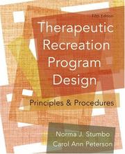 Cover of: Therapeutic Recreation Program Design: Principles and Procedures (5th Edition)