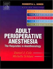 Cover of: Adult Perioperative Anesthesia | Daniel J. Cole