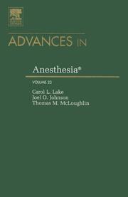 Cover of: Advances in Anesthesia (Advances)