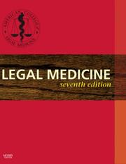 Cover of: Legal Medicine (Legal Medicine (American College of Legal Medicine))