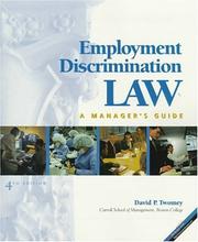 Cover of: Employment discrimination law: a manager's guide