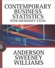 Cover of: Contemporary Business Statistics with Microsoft Excel | David R. Anderson