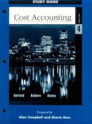 Cover of: Cost Accounting by Jesse T. Barfield, Cecily A. Raiborn, Michael R. Kinney, Jesse T. Barfield