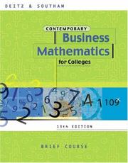 Cover of: Contemporary Business Math: Brief Edition