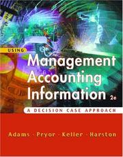 Cover of: Using Management Accounting Information by Steve Adams, Don Keller, Lee Pryor, Mary Harston