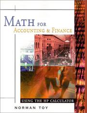 Cover of: Math for Accounting and Finance by Norman Toy, Dr. Norman Toy