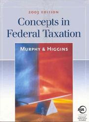 Cover of: Concepts in Federal Taxation 2003 (Concepts in Federal Taxation)