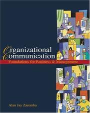 Cover of: Organizational Communication with InfoTrac College Edition by Alan Zaremba