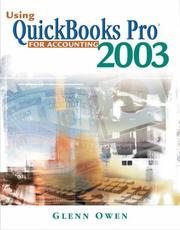 Cover of: Using QuickBooks Pro® 2003 For Accounting by Glenn Owen
