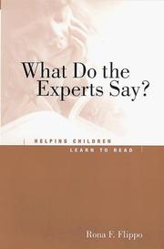 Cover of: What Do the Experts Say? by Rona F. Flippo