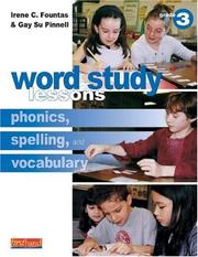 Cover of: Word Study Lessons: Phonics, Spelling, and Vocabulary