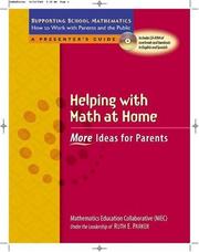 Cover of: More ideas for helping your child with math at home: mathematics education collaborative