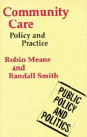 Cover of: Community Care (Public Policy & Politics) by Robin Means, Randall Smith, Robin Means, Randall Smith