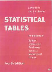 Cover of: Statistical Tables for Science, Engineering, Business Management and Finance by John Murdoch, J.A. Barnes