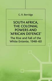 Cover of: South Africa, the colonial powers and "African defence" by Geoff Berridge