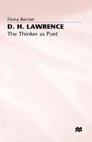 Cover of: D.H. Lawrence: the thinker as poet