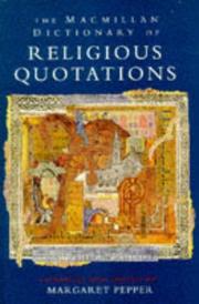 Cover of: The MacMillan Dictionary of Religious Quotations (Dictionary) by Margaret Pepper