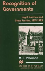 Cover of: Recognition of governments: legal doctrine and state practice, 1815-1995