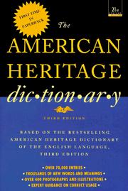 Cover of: American Heritage Dictionary: Third Edition
