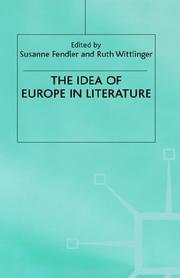 Cover of: idea of Europe in literature | 