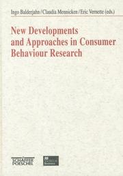 Cover of: New Developments and Approaches in Consumer Behaviour Research