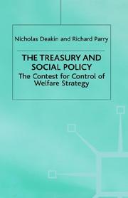 Cover of: The Treasury and Social Policy: The Contest for Control of Welfare Strategy (Transforming Government)