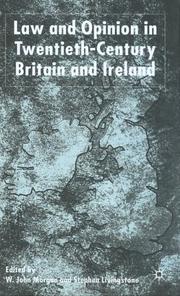 Cover of: Law and Opinion in Twentieth Century Britain and Ireland