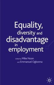 Cover of: Equility, Diversity and Disadvantage in Employment