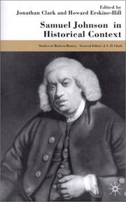 Cover of: Samuel Johnson in historical context by edited by Jonathan Clark and Howard Erskine-Hill.