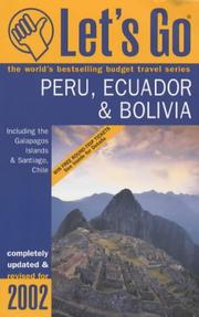 Cover of: Let's Go Peru and Ecuador (Let's Go)