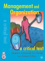 Cover of: Management and organization
