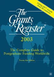 Cover of: The Grants Register r, 2003, Twenty by Waterlow Specialist Information Publishing