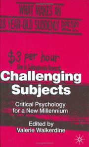 Cover of: Challenging Subjects: Critical Psychology for a New Millennium
