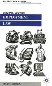 Cover of: Employment Law (Palgrave Law Masters) by Deborah J. Lockton