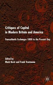 Cover of: Critiques of Capital in Modern Britian and America: Transatlantic Exchanges 1800 to the Present Day