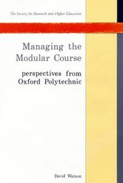 MANAGING MODULAR COURSE SEE CL ED by Watson D