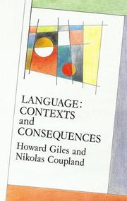 Cover of: Language: Contexts and Consequences (Mapping Social Psychology)
