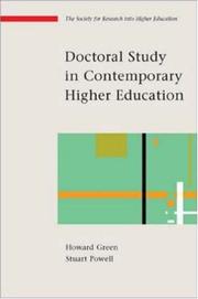Cover of: Doctoral Study in Contemporary Higher Education (Society for Research into Higher Education)