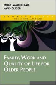cover of Family, Work and Quality of Life for Older People