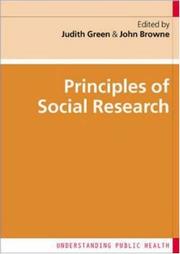 Cover of: Principles of Social Research (Understanding Public Health)