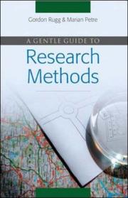 Cover of: A Gentle Guide to Research Methods by Gordon Rugg, Marian Petre