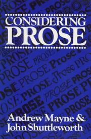 Cover of: Considering Prose