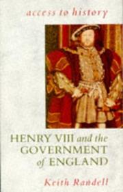 Cover of: Henry VIII and the Government of England
