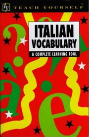 Cover of: Italian Vocabulary (Teach Yourself)